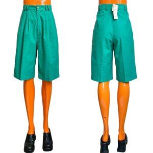 80s vintage highwaisted Bermuda shorts pleated relaxed kneelength long baggy.